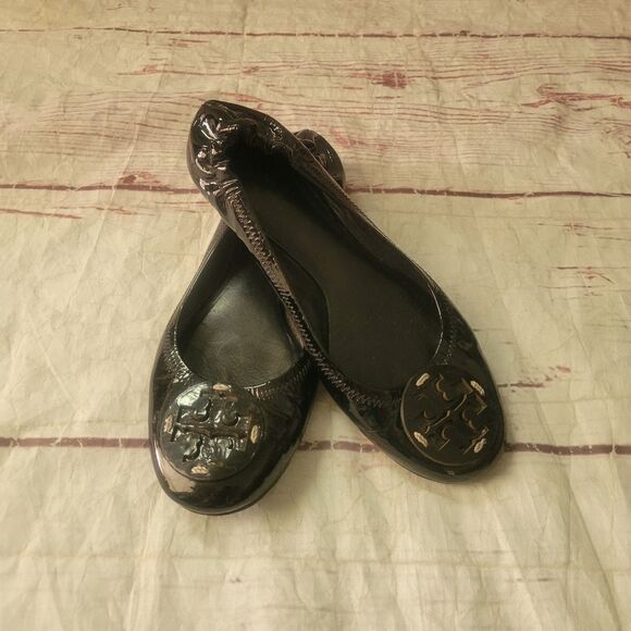 Tory Burch Patent Leather Reva Ballet Flats Size 7 - Picture 1 of 5